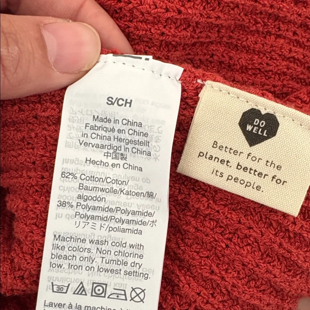 Madewell Red Ribbed Knit Sleeveless Sweater Size Small - Picture 7 of 7